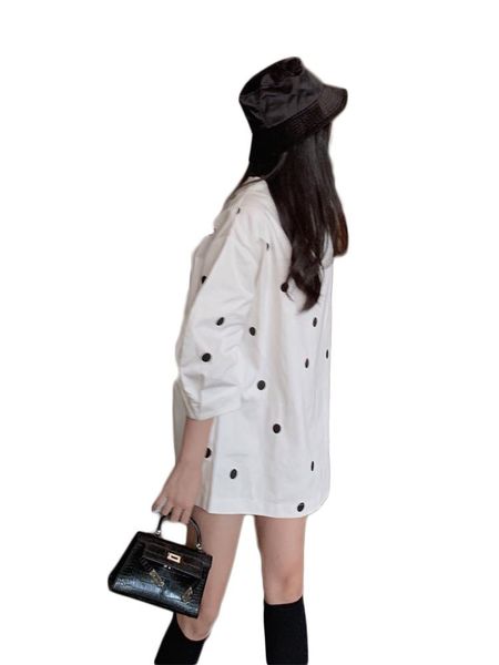 

cute cotton t shirt women summer age reducing large size t shirt white polka dot loose poleras de mujer women's clothing ef50ts