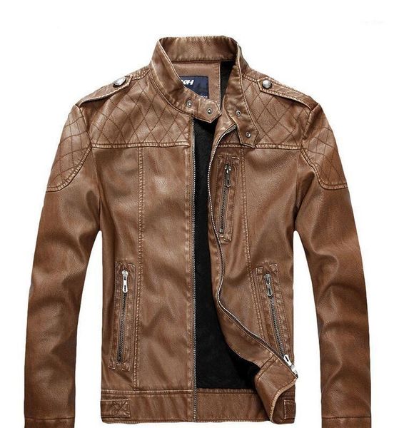 

motorcycle leather jackets men autumn leather clothing men jackets male business casual coats brand new clothing a11131, Black