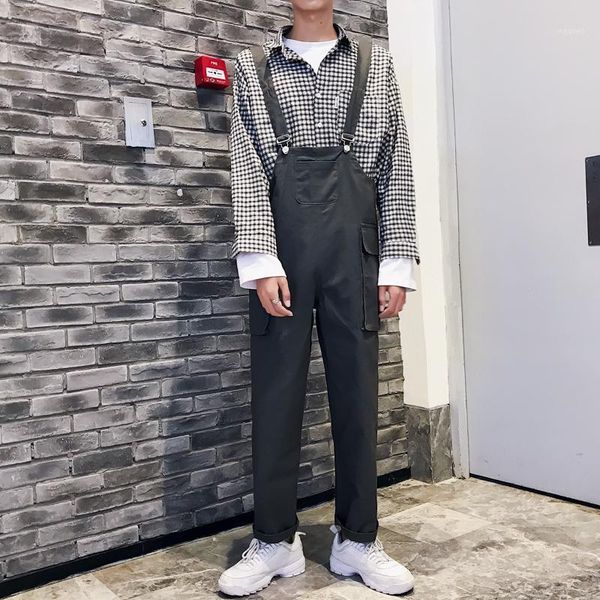 

men's casual loose pocket overalls comfortable jumpsuits1, Blue