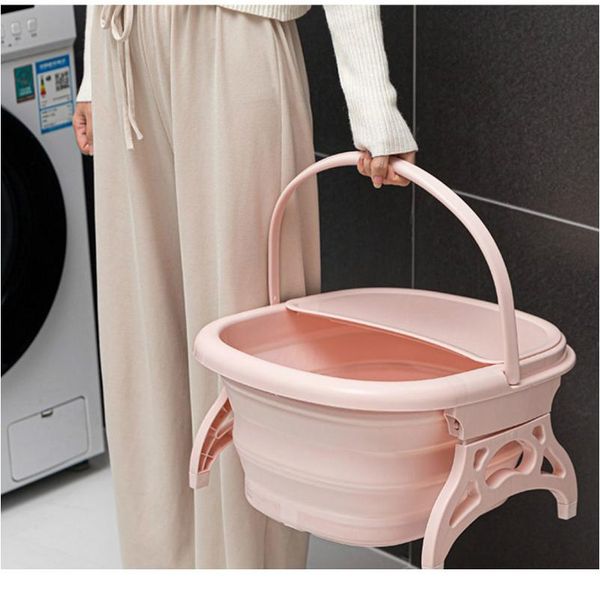 

foot soaking bucket with lid foldable footbath foaming massage bucket portable foot wash tub sauna bathtub bathroo jllysa