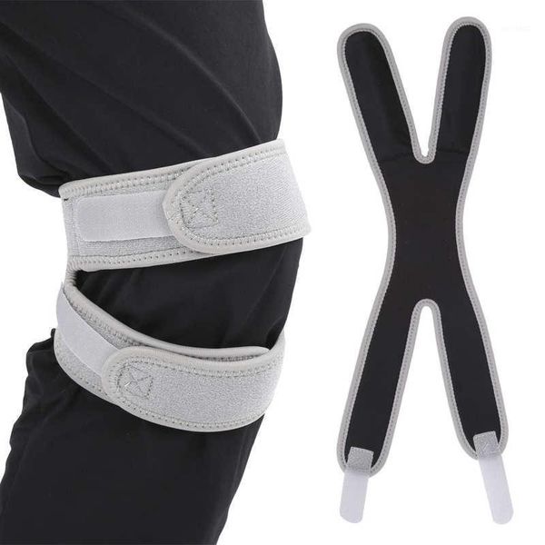 

elbow & knee pads outdoor support kneepad adjustable elastic compression brace anti-slip sports protector strap1, Black;gray