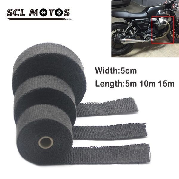 

scl motos 5m 10m 15m motorcycle exhaust front pipe anti-wrap glass fiber heat manifold insulation cloth roll with 3 colors1