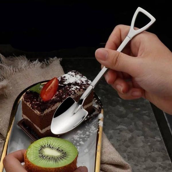 

creative dessert spoon shovel 304 stainless steel coffee spoon ice spoon retro tableware coffee accessories h bbyjzc