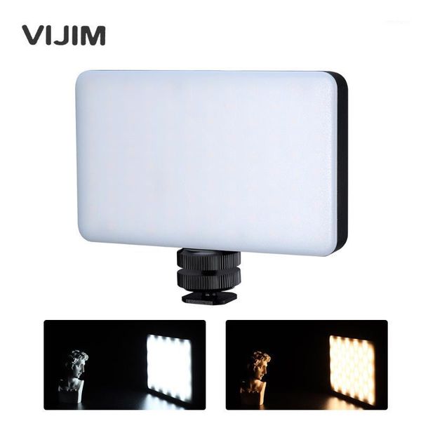 

flash heads vijim vl120 bi-color temperature mini led video light pography with silicon cover cold shoe mount adapter color filter1