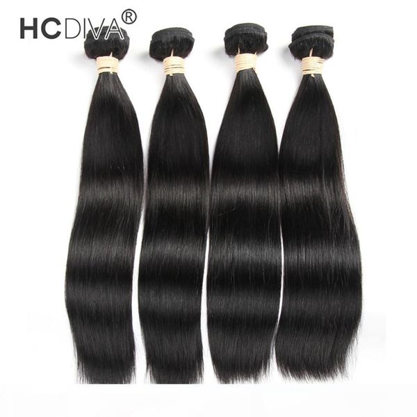 

hcdiva brazilian straight bundles with closure human hair weave 4 bundles with closure unprocessed remy bundles with 4x4 lace closure, Black;brown