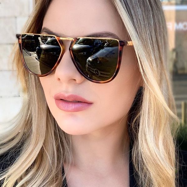 

2021 fashion sunglasses women half flat sun glasses for woman oversized steampunk vintage shades uv400, White;black