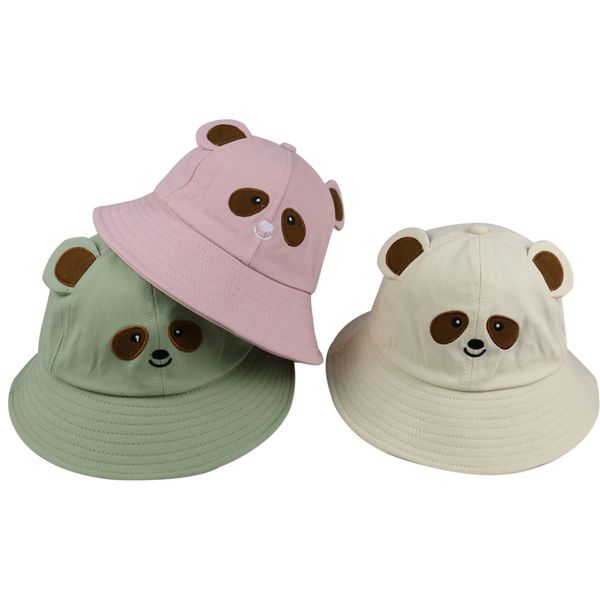 New Cute Black Pink Cartoon Chapeau Femme Sun Caps Gorro Bear Bucket Hats Women Ladies Gifts