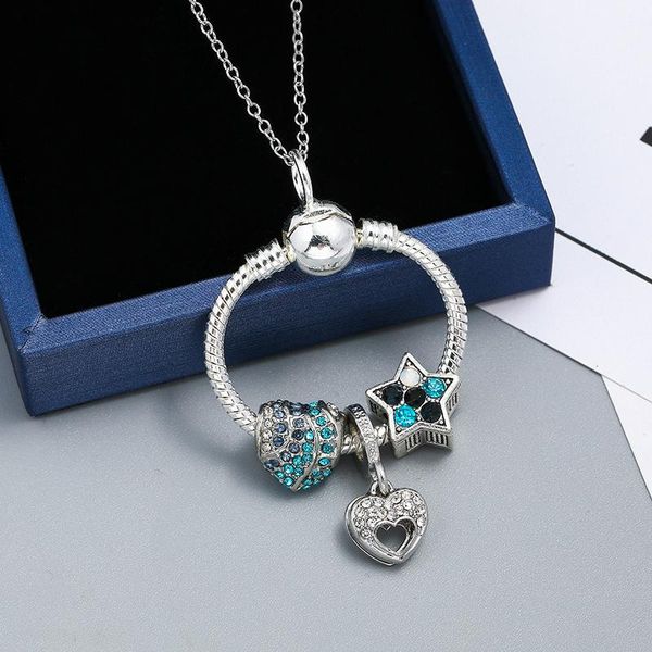 

pendant necklaces togory fashion moon & star for women couple silver color choker necklace jewelry lucky symbol gift