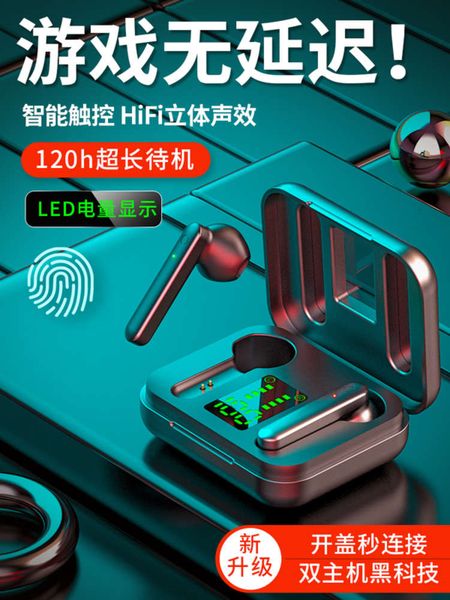 

true wirels bluetooth headset t ears no sense delay half in game eat chicken electronic competition invisible one ear girl cute super