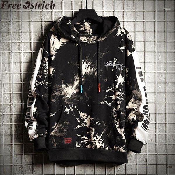 

men pullover long sleeve hip hop hooded sweatshirts loose winter coat plus size patchwork sweatshirts drawstring casual 1, Black