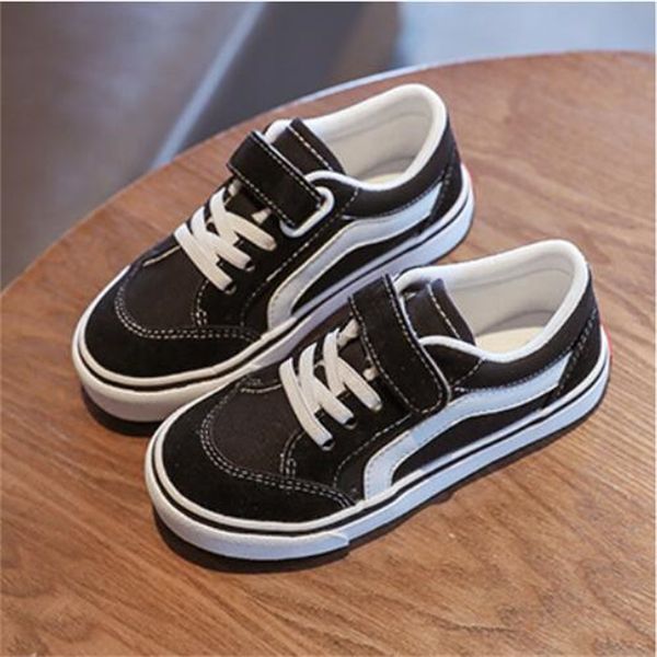 

children fashion sneakers spring/autumn boys girls canvas shoes kids casual trainers toddler baby footwear, Black;red