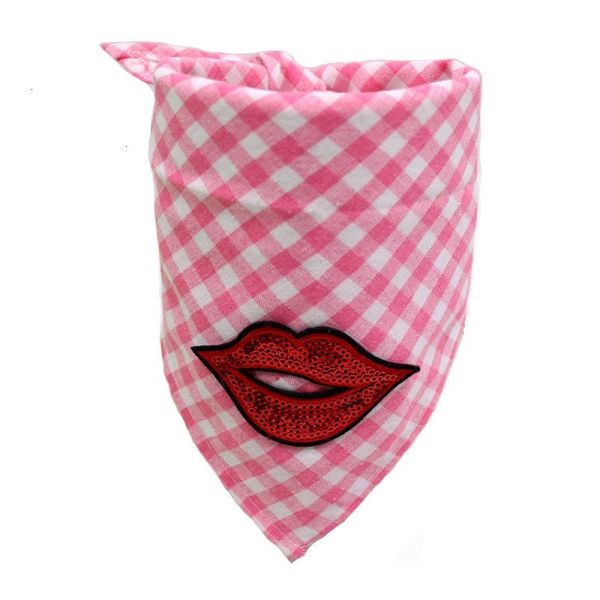 

new valentine scarf lip dog bib love grid towel gifts for pet plaid print 2 ndyxt