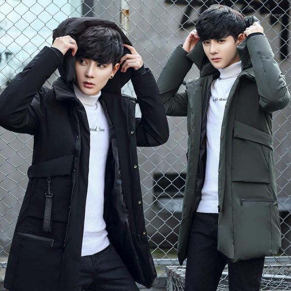 

men's down & parkas 2021 style trend hooded long padded jacket for coat with thick jacket1, Black