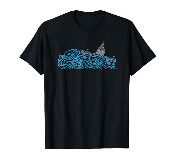 

blue wave t-shirt vote политическая промежуточных выборах гражданский долг рубашка человек мода круглый воротник футболка верхней тройник св