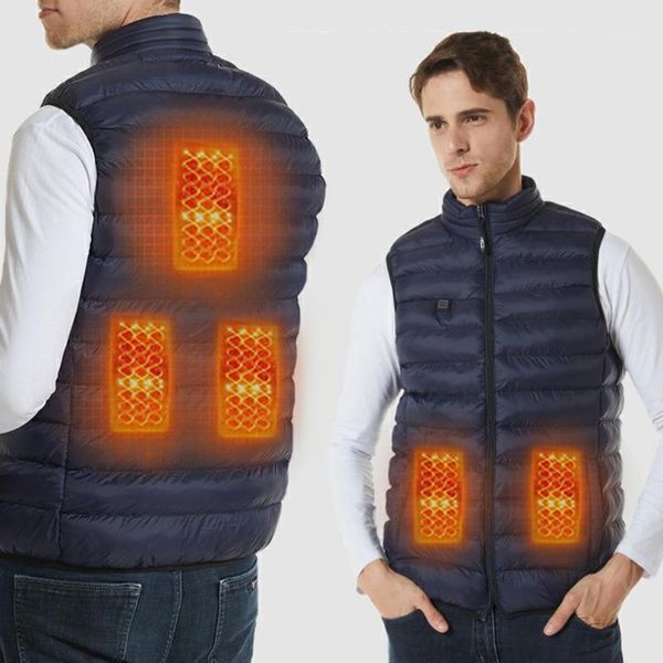 

2021 9 areas heated vest jacket usb men winter electrical heated sleevless jacket outdoor fishing hunting waistcoat hiking vest1, Black;white