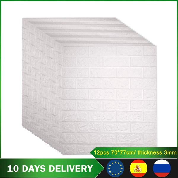 

12шт 70 * 77см diy самоклеющиеся 3d наклейки стены спальня водонепроницаемый foam brick room decor обои living wall наклейка для детей