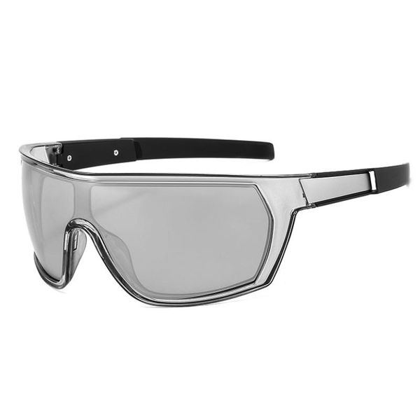 

fashion one piece lens sport goggle style protective sunglasses cool colorful riding windproof eyeglasses with antiskid arms, White;black