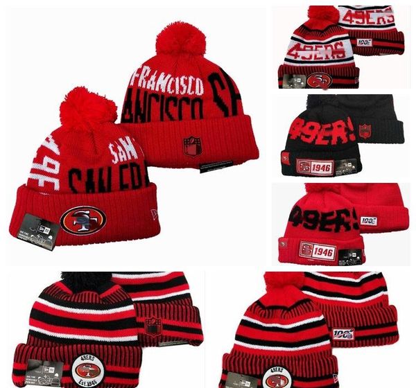

san francisco 49ers men women youth 2020 sideline home official sport knit hat black football cap red, Blue;gray