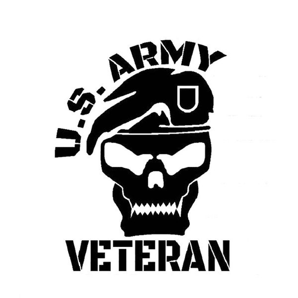 

11.6cm*15.2cm army veteran vinyl decal beret special forces recon car stickers car styling accessories black sliver c8-1248