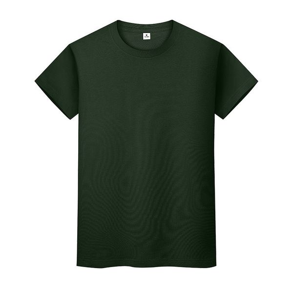 

new round neck solid color t-shirt summer cotton bottoming shirt short-sleeved mens and womens half-sleeved 57tziio