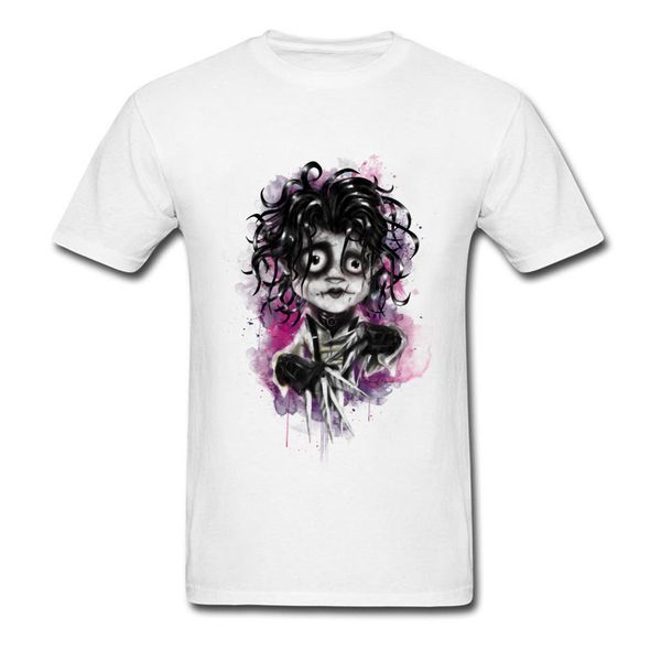 

new cartoon edward men t shirt white slim fit novelty team tee shirts watercolor art sweatshirt sport hooded sweatshirt hoodie