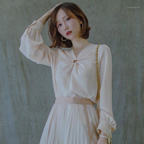 

women's blouses & shirts light chen xiaoying pearl chiffon noble intellectual aristocratic temperament circle the shirt1, White