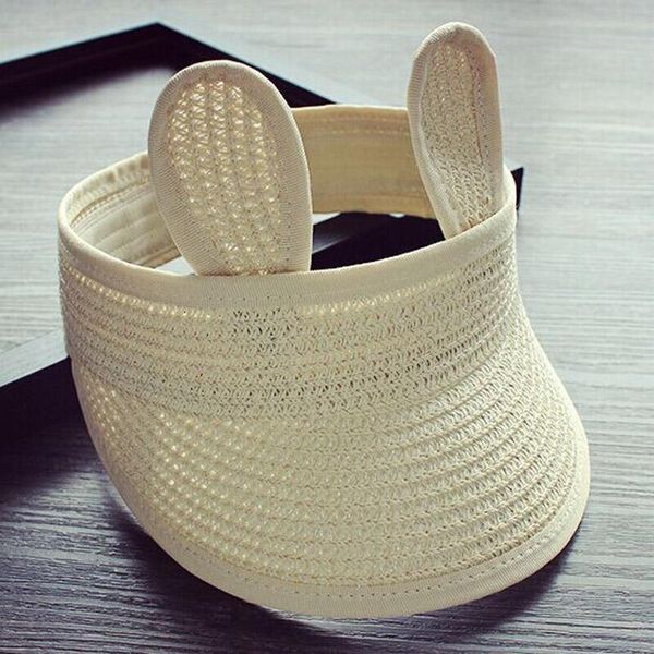 

детские пляж hat девушки cute rabbit ears empty лучшие летние соломенные шляпы дети складной зонт cap детские вс hat 1 до wmtndh otsweet, Black;white