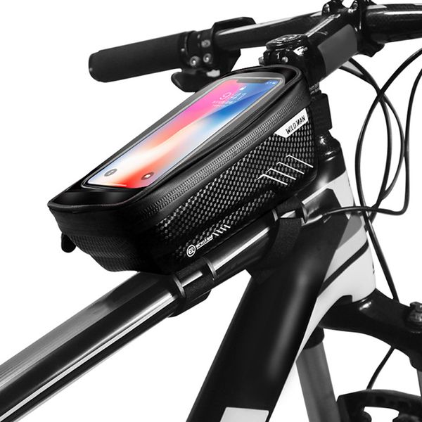 

bicycle bike frame front tube handlebar cell mobile phone bag case touchscreen waterproof cycling accessories