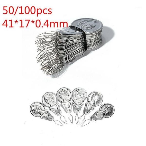 

needle threaders 50pcs/100pcs sliver bow wire needle threader hand machine sewing stitch insertion tool1, Black