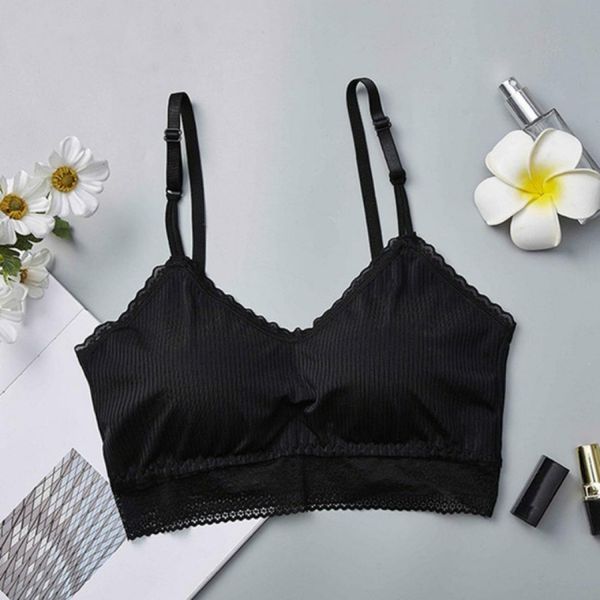 

women tube beauty back lace floral padded bras sizeone size, Red;black