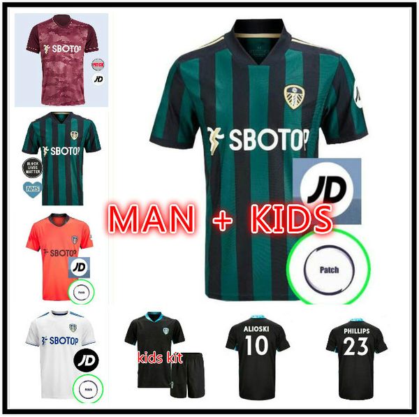 

men kids 20 21 united home away soccer jerseys costa goalkeeper 2021 2020 bamford clarke third football shirt camiseta de futbol, Black;yellow