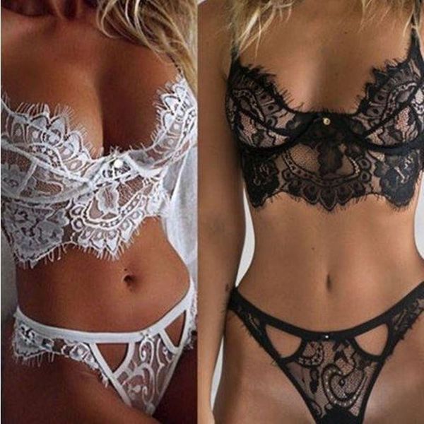

bras sets shelves european and american fashion women's lingerie lace bikini perspective temptation suit sale, Red;black