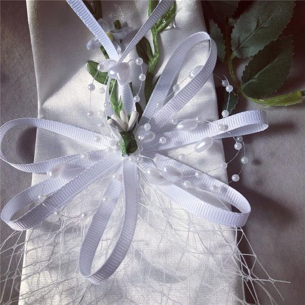

1 pair bridal glove wedding white gloves flower lace bowknot pearl satin gloves for party evening dress mariage accessories h jllmds