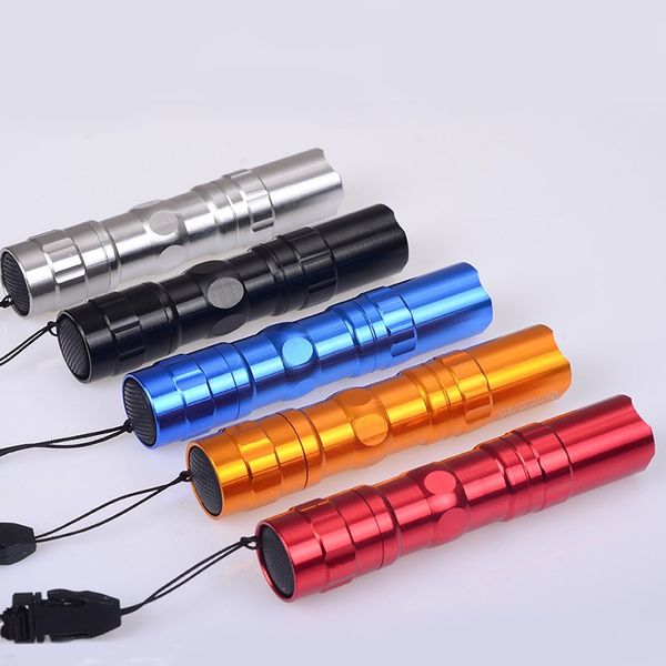 Güçlü Işık Feneri 3W LED Alüminyum Alaşım Su Geçirmez Mini Yükleme No.5 Pil Küçük Fenerleri Toka Penlight Katı Renk 2 2JM M2