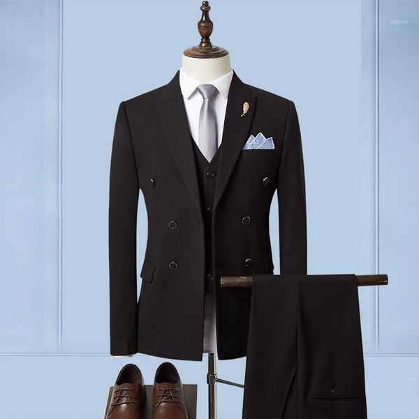 

suit male 2020 new england wind business suit urban white-collar three-piece undertakes to work1, White;black