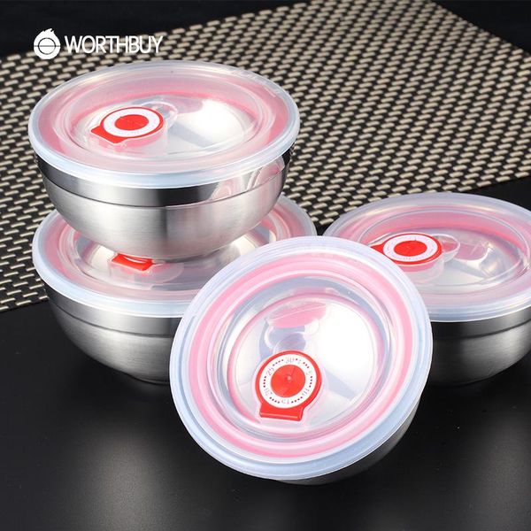 

rice container for fruit soup kitchen worthbuy chinese leak proof storge 304 bowl salad lid with food steel stainless qylqxa mywjqq