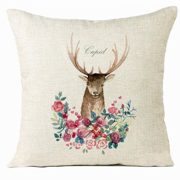 

white christmas decorations cute flax square pillow sofa waist throw cover home decor 45cm*45cm xmas decoration natal 2017@gh1