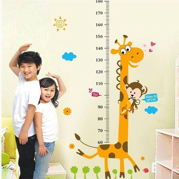 

wall stickers 2021 functional cute children height growth chart measure sticker kids room decoration pvc animal art decal removable1