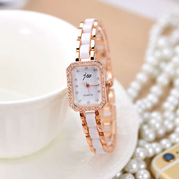 

inlaid korean diamond fashion square trend bracelet watch elegant women's watch versatile student table, Slivery;brown