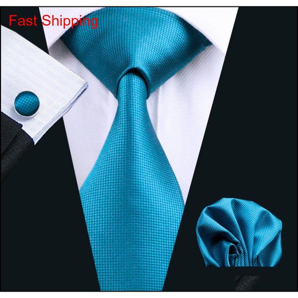 

teal silk tie set shipping hanky cufflinks mens solid jacquard woven business casual neck tie set n-0221 nf2vd, Black;blue