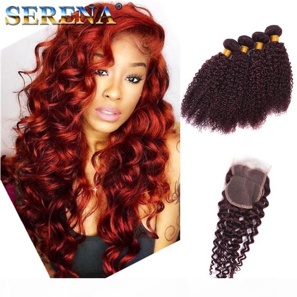 

monogolian kinky curl 8a 4 bundles 99j deep hair red curly burgundy deep wave human hair weaves kinky curly hair bulk wine red jerry curl, Black;brown