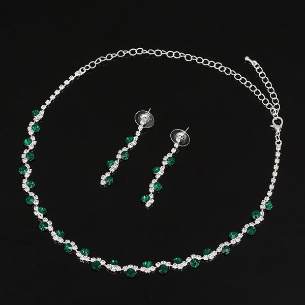 

sumptuous bridal wedding prom jewelry crystal rhinestone diamante necklace & earring set n213, Silver