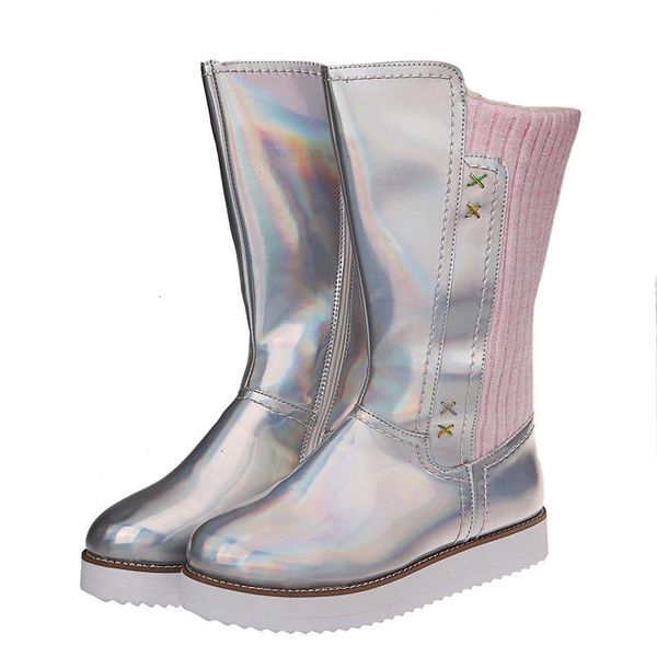 

мода зима снег сапоги женские туфли водонепроницаемый женский плюшевые сапоги зимние женщины теплый середины теленок botas feminina stretch, Black