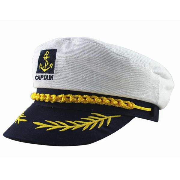 

wide brim hats vintage white adjustable skipper sailors navy captain boating hat cap party fancy dress unisex, Blue;gray