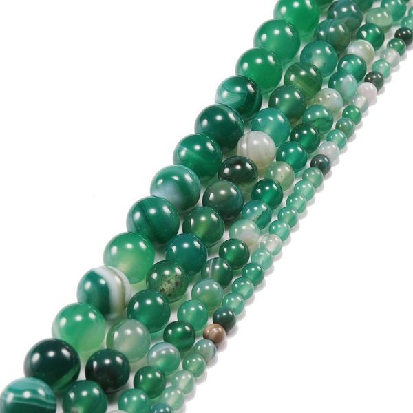 

bulk wholesale green stripe onyx agat round beads natural stone beads for jewelry making diy bracelets necklaces 4 6 8 10 h jlljjw
