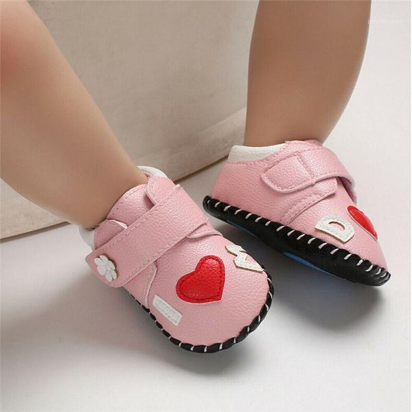 

first walkers born baby girl pu leather shoes cute anti-slip soft sole crib sneaker prewalker princess kid casual shoe 3-18m1