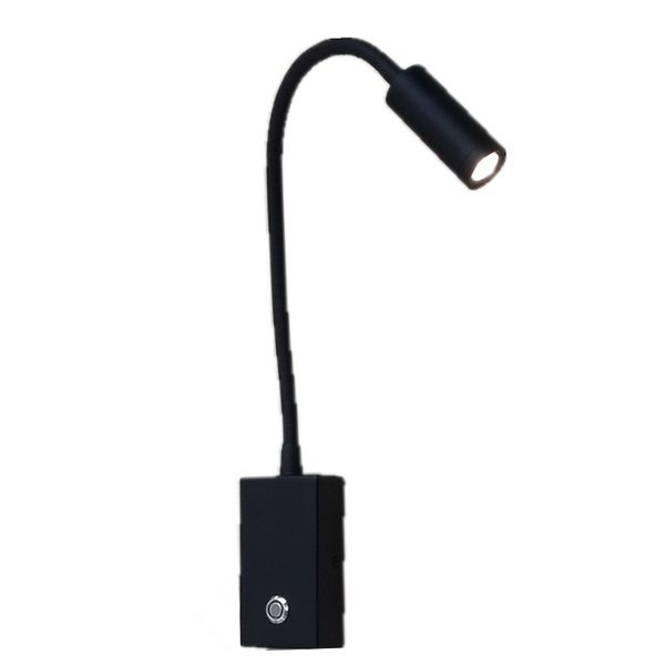 Topoch Wand-LED-Lampe, Touch-Dimmung, Leseleuchte, flexibler Arm, fokussierte Linse, eingebauter Treiber, 3 W, 200 lm, für Nachttisch, Wohnmobil, Boot, Oberflächenmontage