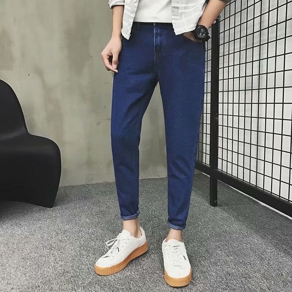 

2021 new blue cotton brim for men youth length denim the fashionable pants of fine-tuned pencil pantalones hombre yt50205 i5df
