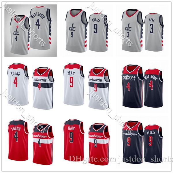 

men 9 deni avdija washington2020-21 white city jersey, Black;red