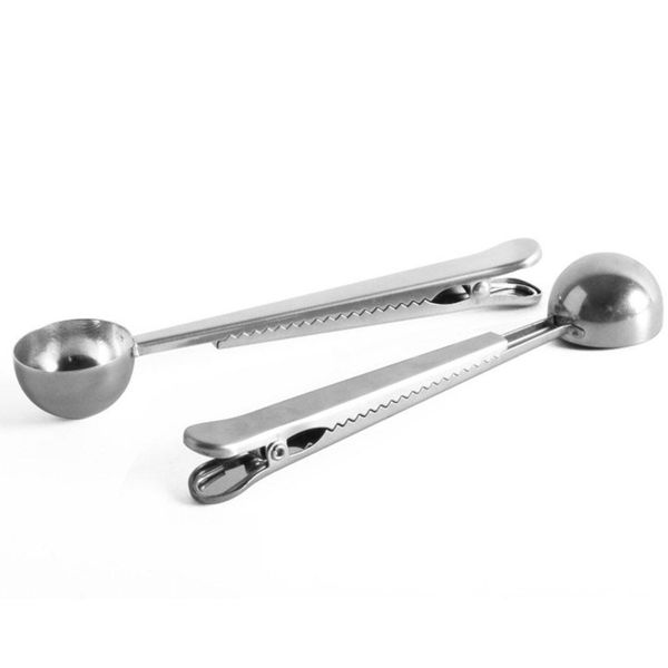 

2 in 1 durable stainless steel spoon with bag clip coffee measuring spoon ground tea scoop with bag seal clip measurin jllxjl xhlight